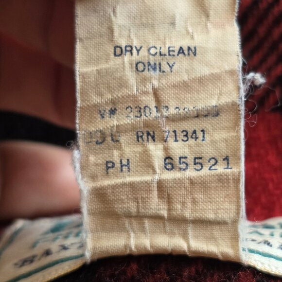 L.L. Bean Baxter State Parka VTG 90s Wool Buffalo Plaid Lined Blue Jacket Large - Picture 13 of 16